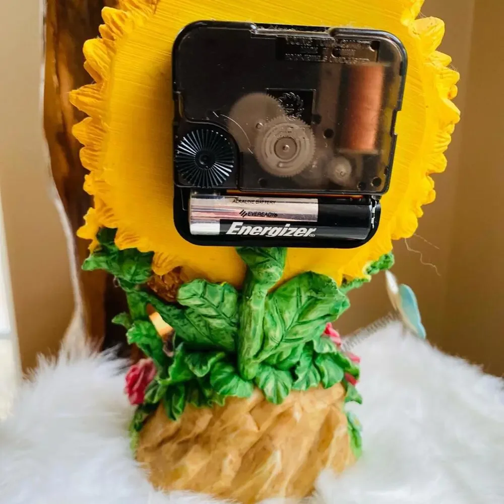 Decorative Baby Figurine Sunflower Clock